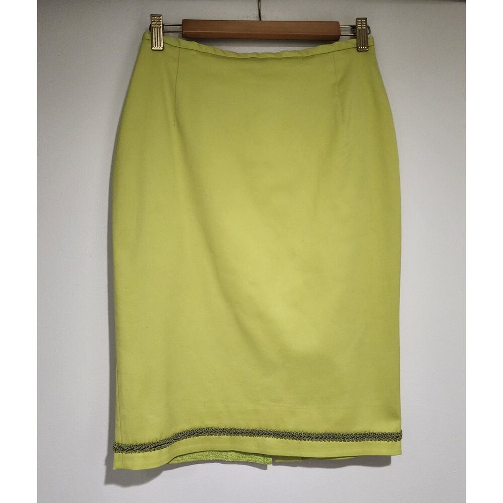Vertigo Paris Made in France Cotton-Blend Straight Skirt Yellow Womens 4/6 -READ